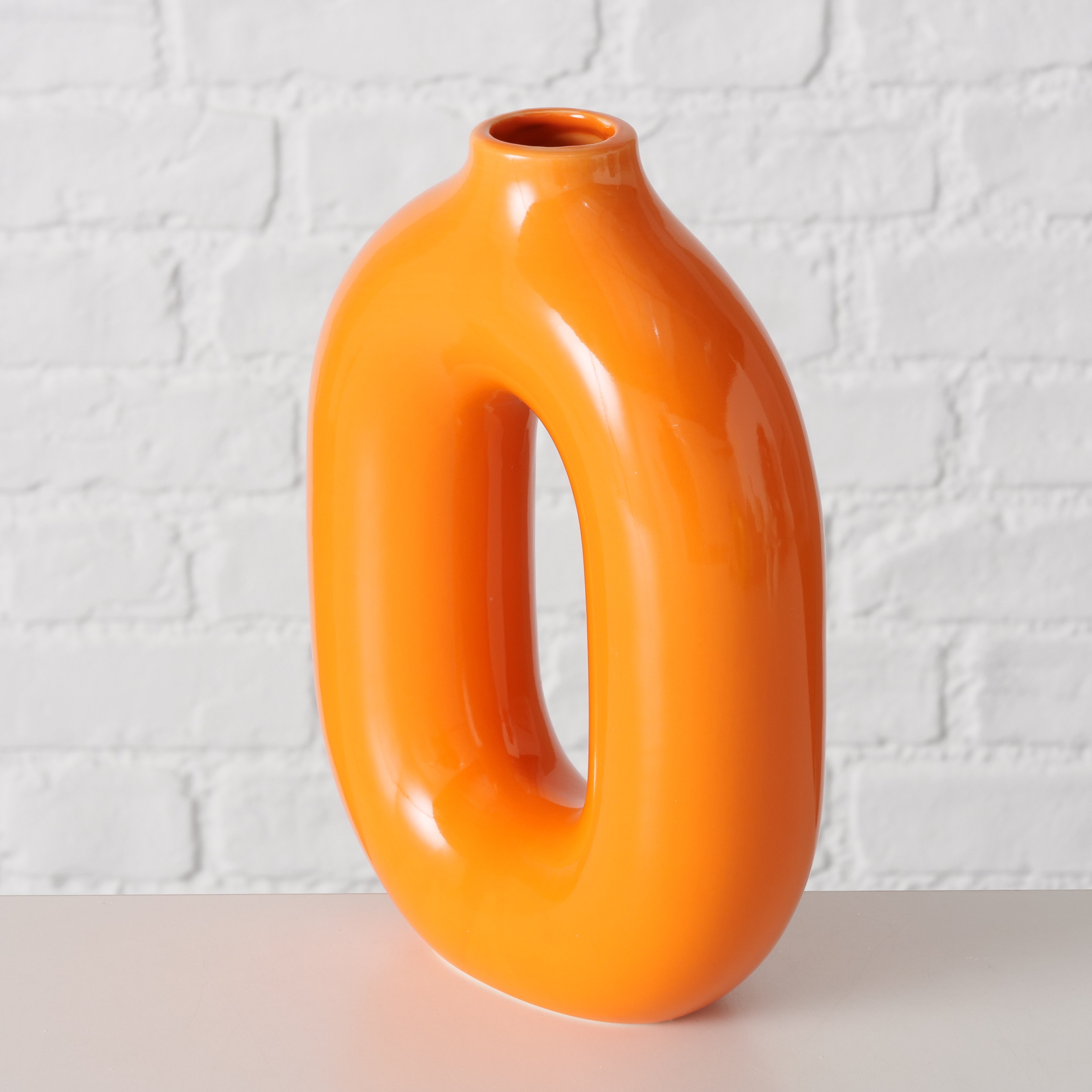 Boltze Glasvase – Moderne Design‑Vase in Orange mit organischer Form