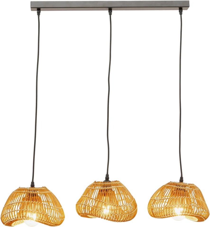 KARE Hängeleuchte Rattan / Natur - Aloha Drop Tre 80cm