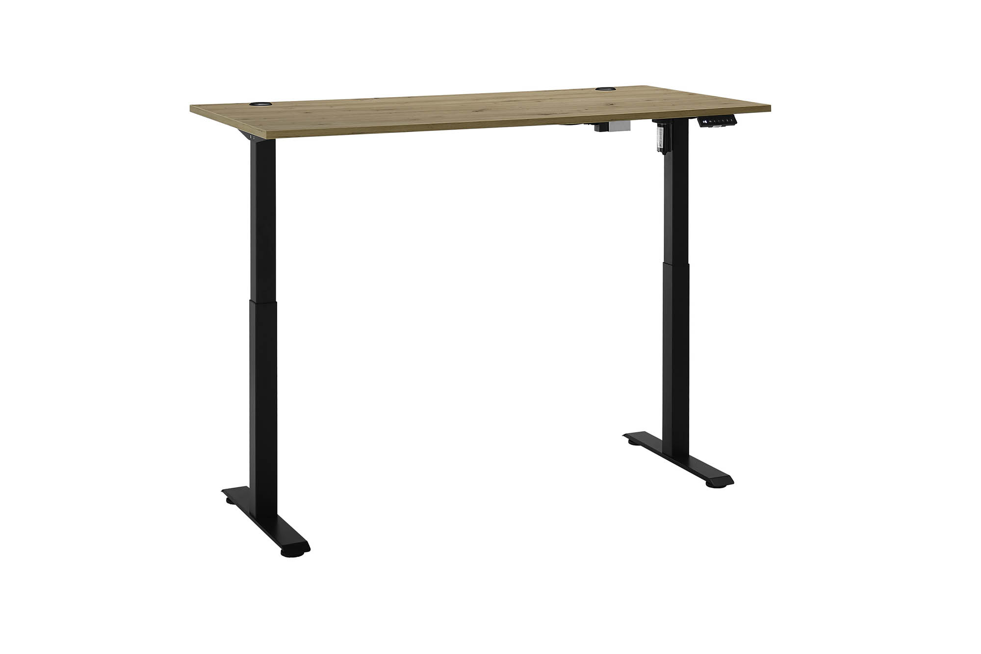 Schreibtisch elektrisch höhenverstellbar Artisan Eiche Metallgestell schwarz - ca. 160 x 74-117 x 77 cm - Bega Consult Bethany
