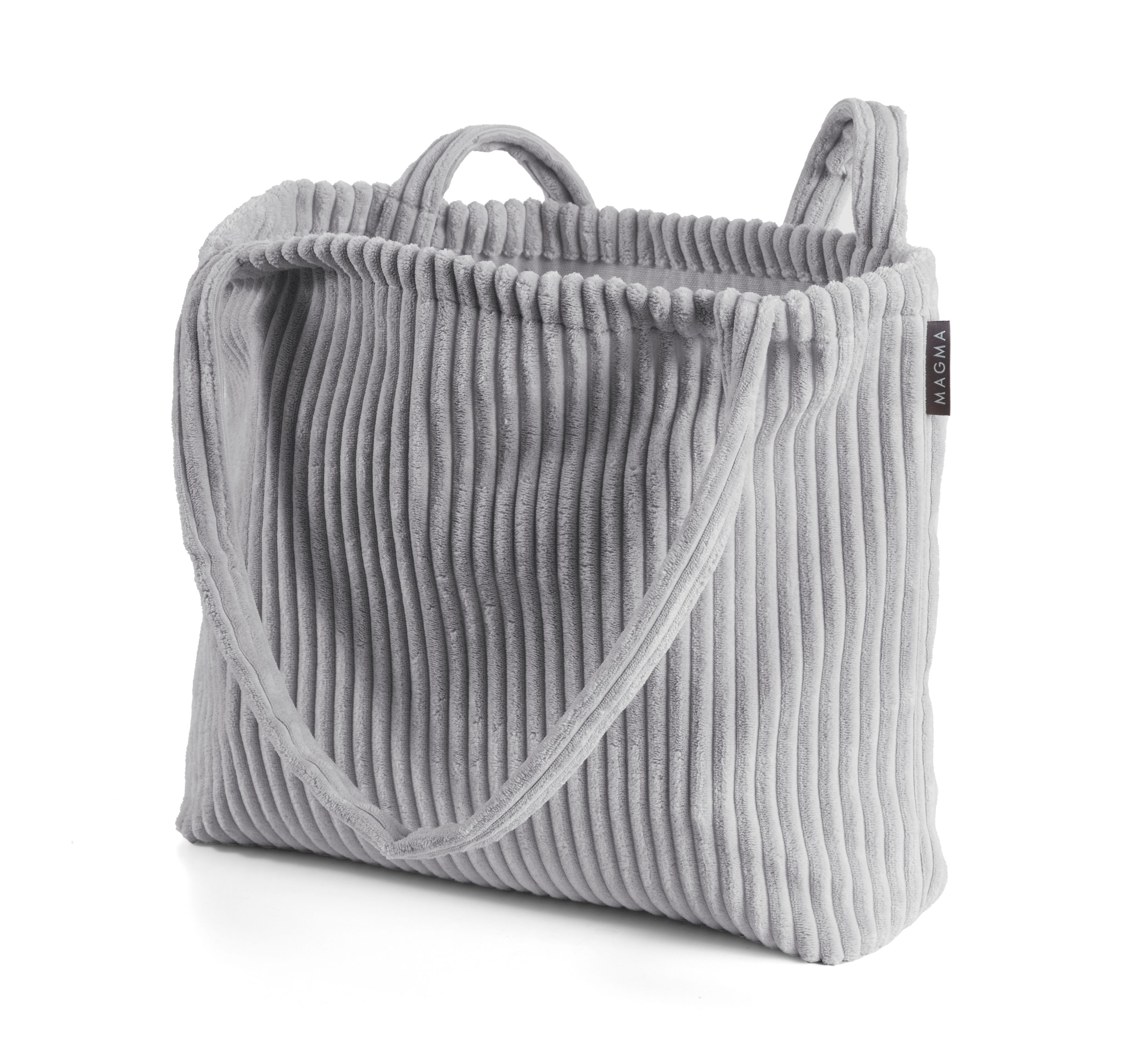 Tasche Shara in Grau – Weiche Cordtasche für Shopping, Büro und Freizeit