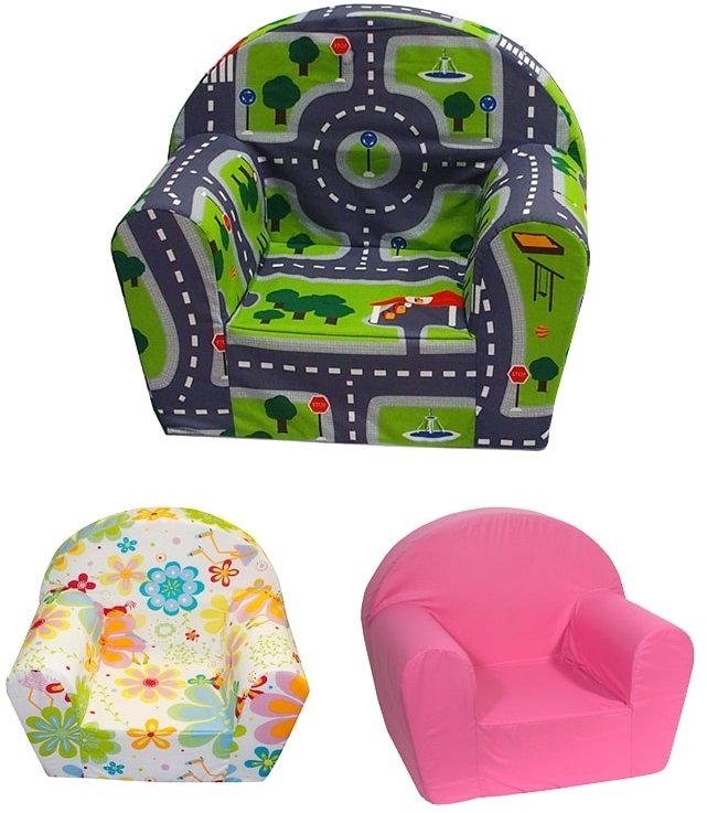 Kindersessel aus Schaumstoff - Spielstraße grün - 44 x 53 x 36 cm - Sun Garden Ludger