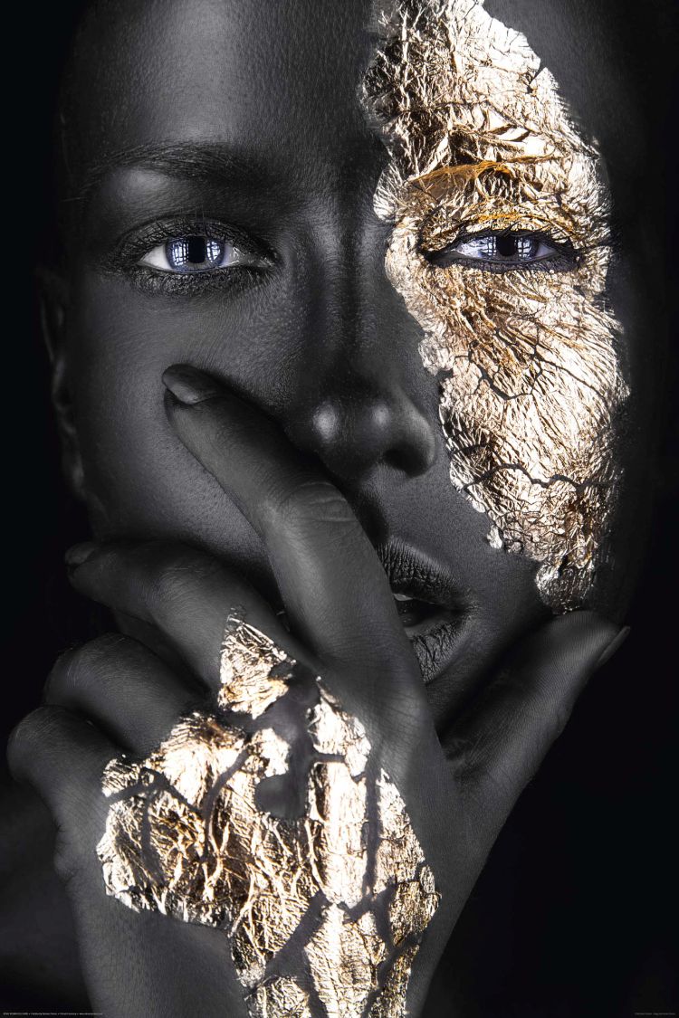 Reinders Wandbild Woman Gold Face 60 x 90 cm | billi & | Kunstdrucke