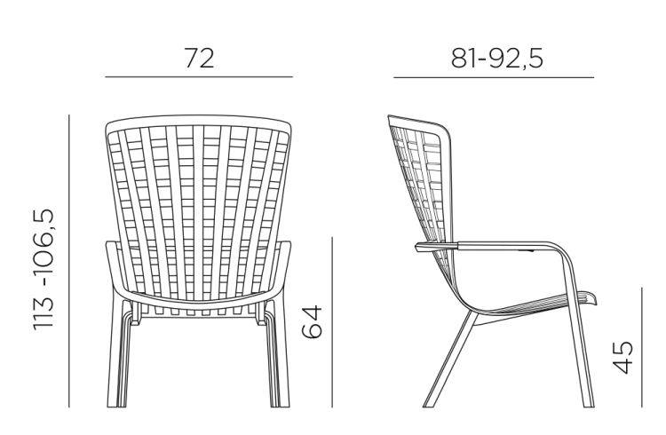 Nardi Armlehnsessel Folio tortora beige 72x113 cm