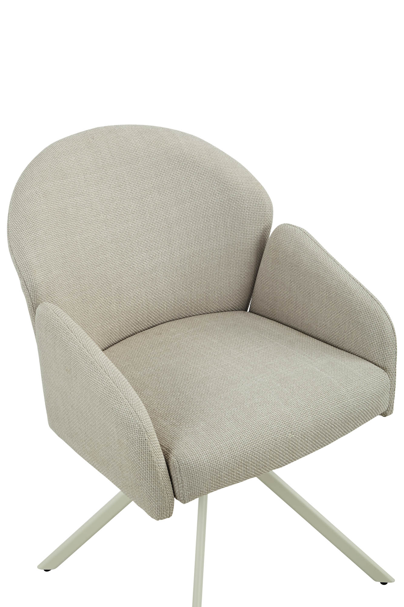Armlehnstuhl beige -  360° drehbar - mit Komfortrücken Swing Back -  Hedda