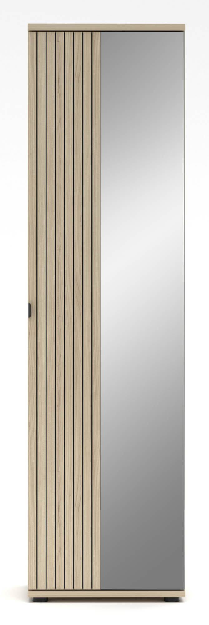 Garderobenschrank basalt supermatt - Innostyle Piacenza - mit Softclose und Selbsteinzug - mit 1 Spiegeltür re/li montierbar