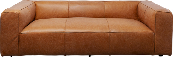 Sofa braun - 220 cm - KARE Cubetto Smart Leder Hellbraun
