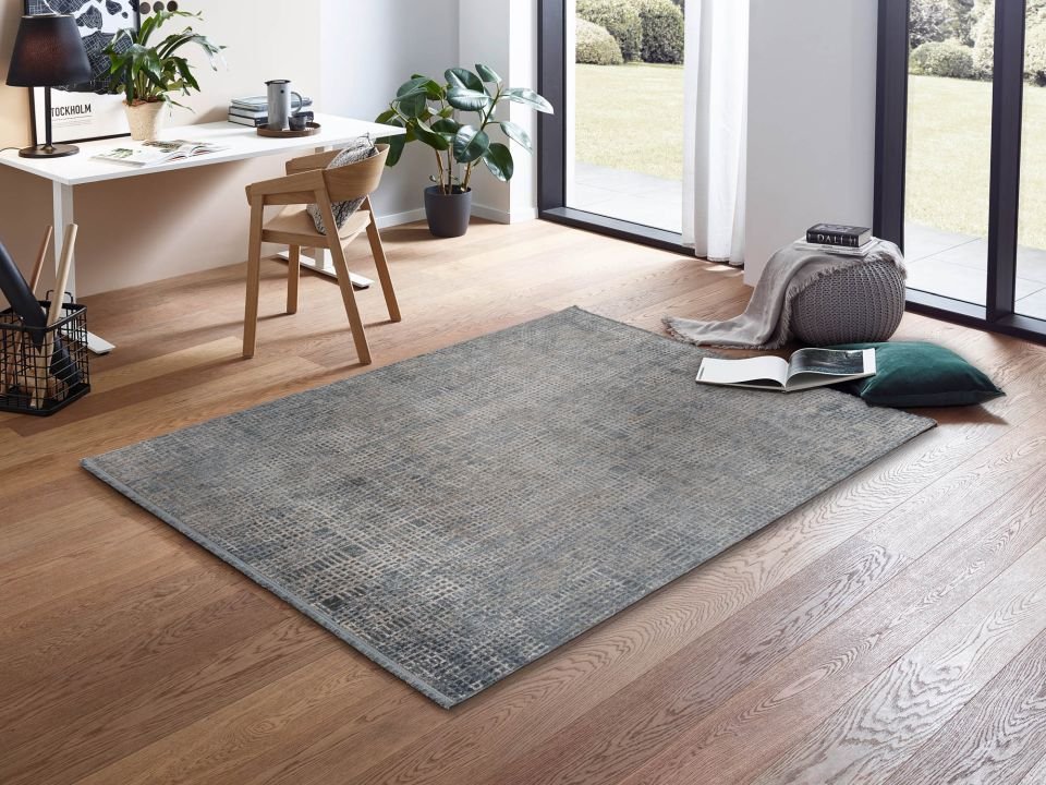 Astra Teppich Sarezzo gitter blau 80 x 150 cm