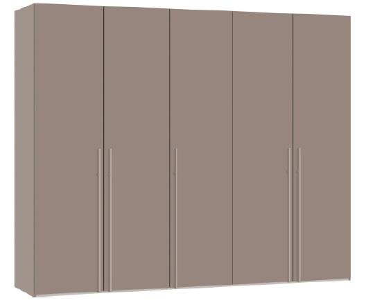Drehtürenschrank 5-türig inkl. Kleiderstange, Einlegeboden verstellbar - Korpus Novaschwarz - Jutzler Longline