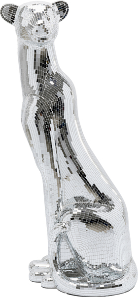 Deko Figur silber - 150 cm - KARE Mosaik Welcome Panther Rechts XL