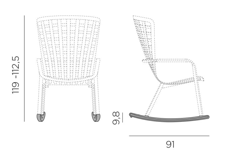 Nardi Schaukelaufsatz Folio agave  - Schaukelaufsatz für Armlehnsessel Folio