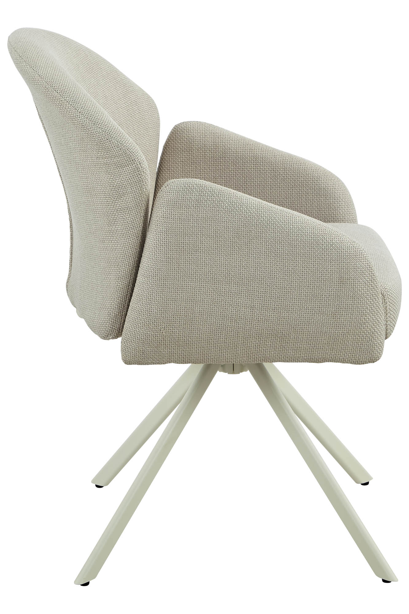 Armlehnstuhl beige -  360° drehbar - mit Komfortrücken Swing Back -  Hedda