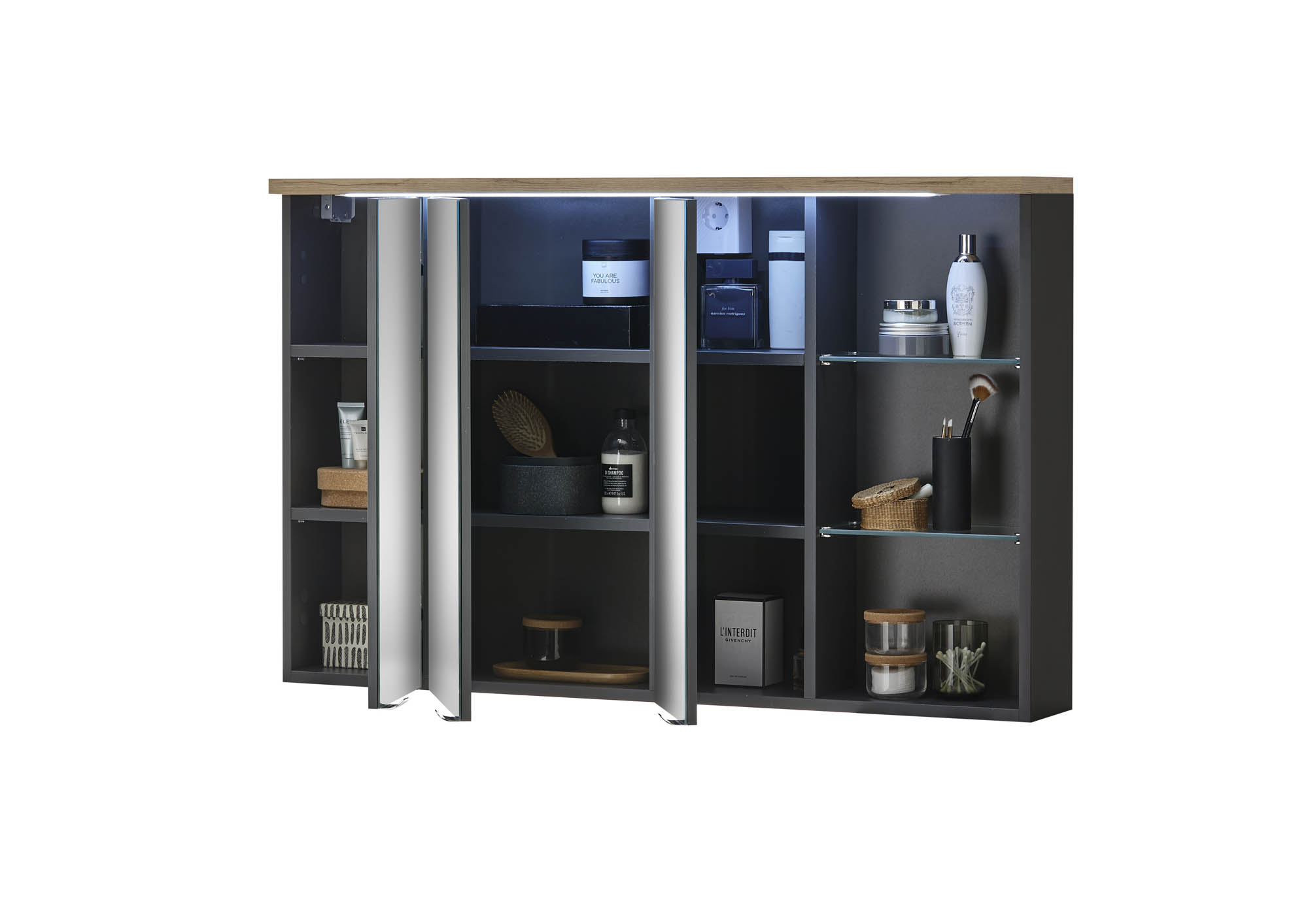 Spiegelschrank ROM - Artisan Eiche & Grau