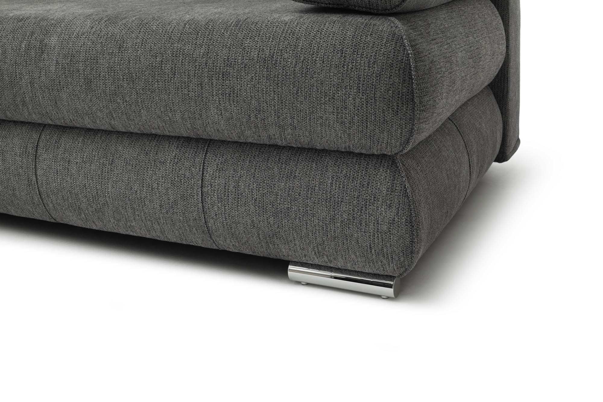 Schlafsofa silber mit Bettkasten und Schlaffunktion - inkl. 2 Rückenkissen und 2 Armlehnkissen - Bochum